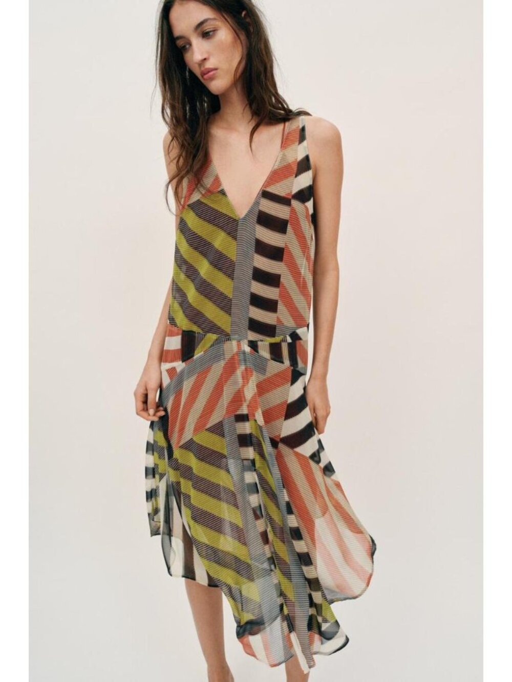 ZARA PATCHWORK PRINT DRESS - Picture 1 of 9